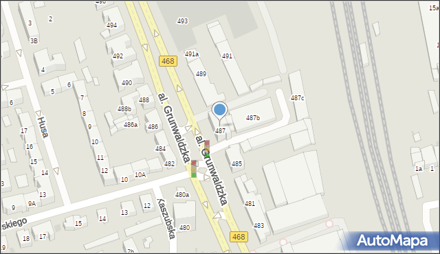 Gdańsk, Aleja Grunwaldzka, 487a, mapa Gdańska