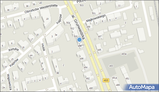 Gdańsk, Aleja Grunwaldzka, 498, mapa Gdańska