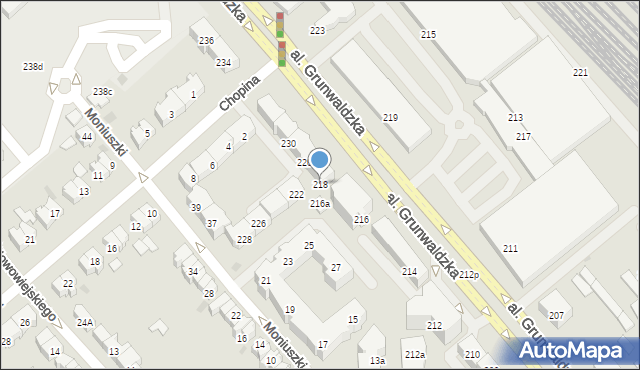 Gdańsk, Aleja Grunwaldzka, 218, mapa Gdańska