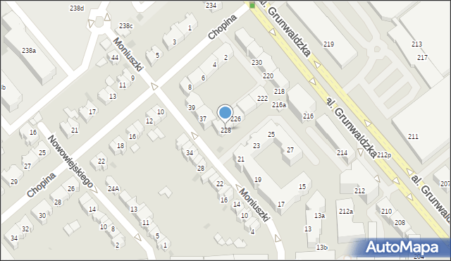 Gdańsk, Aleja Grunwaldzka, 228, mapa Gdańska