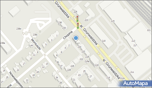 Gdańsk, Aleja Grunwaldzka, 232, mapa Gdańska