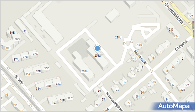 Gdańsk, Aleja Grunwaldzka, 238a, mapa Gdańska