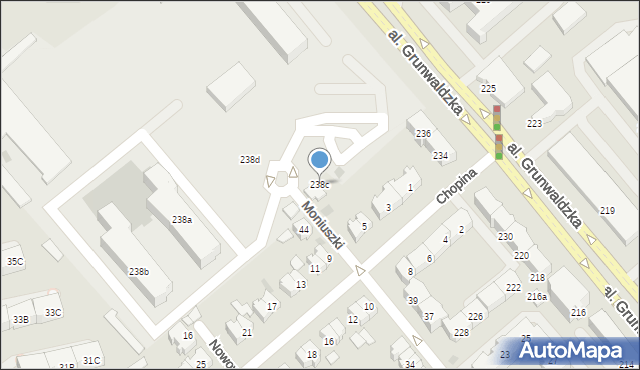 Gdańsk, Aleja Grunwaldzka, 238c, mapa Gdańska