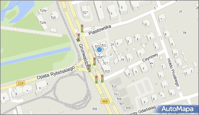 Gdańsk, Aleja Grunwaldzka, 519, mapa Gdańska