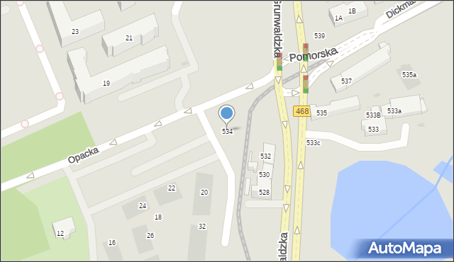Gdańsk, Aleja Grunwaldzka, 534, mapa Gdańska