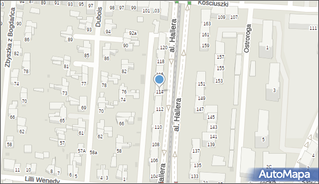 Gdańsk, Aleja Hallera Józefa, gen., 114, mapa Gdańska