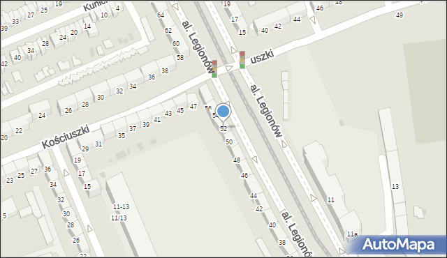 Gdańsk, Aleja Legionów, 52, mapa Gdańska