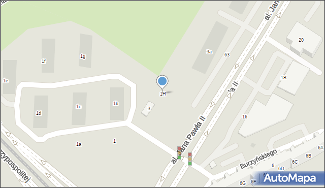 Gdańsk, Aleja Jana Pawła II, 1H, mapa Gdańska