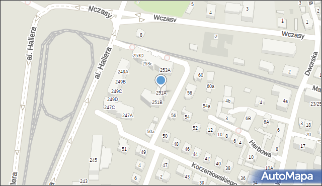 Gdańsk, Aleja Hallera Józefa, gen., 251A, mapa Gdańska