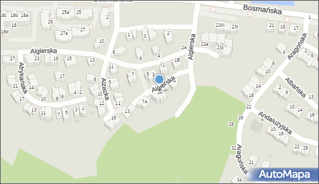 Gdynia, Algierska, 3A, mapa Gdyni