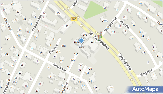 Gdynia, Aleja Zwycięstwa, 192B, mapa Gdyni
