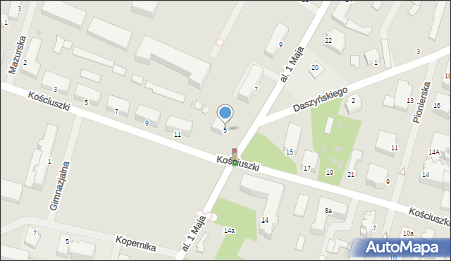 Giżycko, Aleja 1 Maja, 5, mapa Giżycko