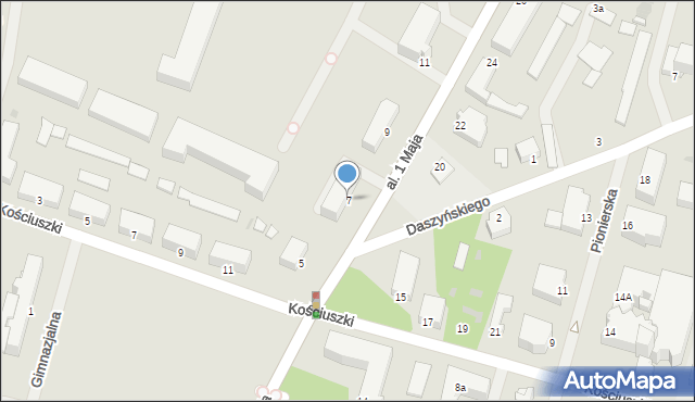 Giżycko, Aleja 1 Maja, 7, mapa Giżycko