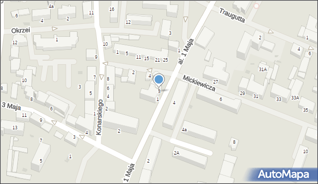 Giżycko, Aleja 1 Maja, 3, mapa Giżycko