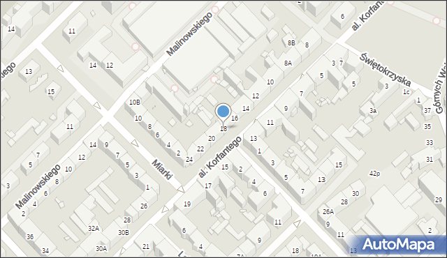 Gliwice, Aleja Korfantego Wojciecha, 18, mapa Gliwic