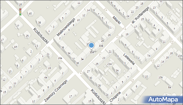 Gliwice, Aleja Korfantego Wojciecha, 30A, mapa Gliwic