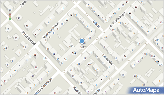 Gliwice, Aleja Korfantego Wojciecha, 30B, mapa Gliwic
