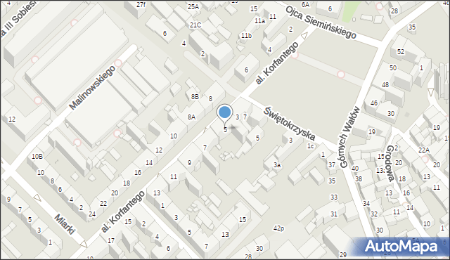 Gliwice, Aleja Korfantego Wojciecha, 5, mapa Gliwic