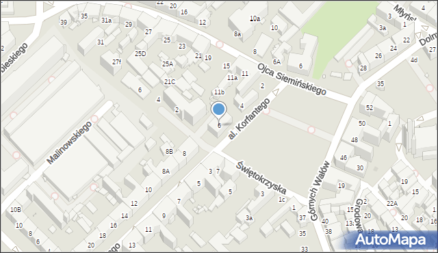 Gliwice, Aleja Korfantego Wojciecha, 6, mapa Gliwic