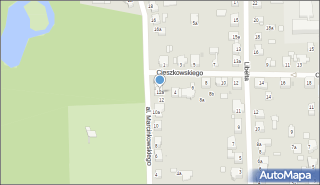 Gniezno, Aleja Marcinkowskiego Karola, 12a, mapa Gniezna