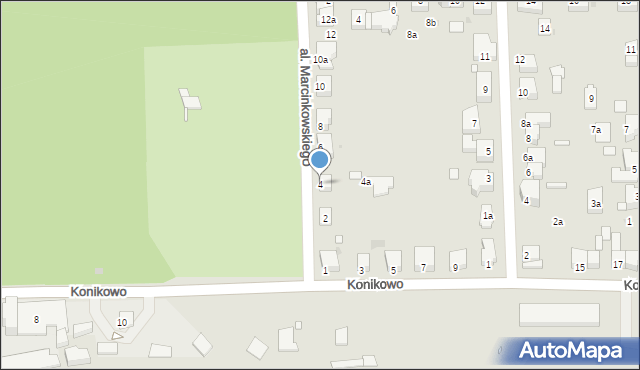 Gniezno, Aleja Marcinkowskiego Karola, 4, mapa Gniezna