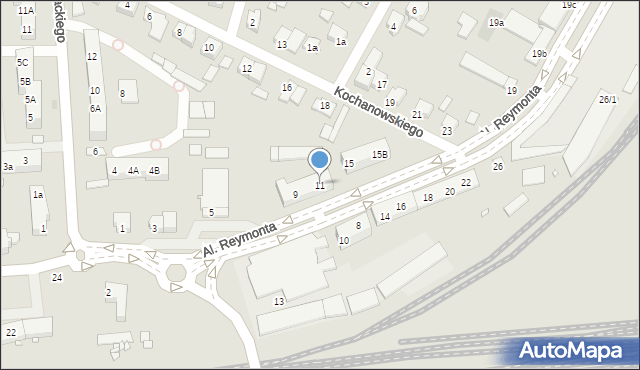 Gniezno, Aleje Reymonta Władysława, 11, mapa Gniezna