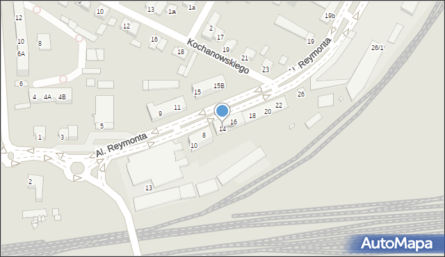 Gniezno, Aleje Reymonta Władysława, 14, mapa Gniezna