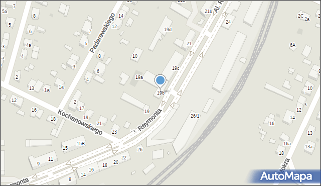 Gniezno, Aleje Reymonta Władysława, 19b, mapa Gniezna