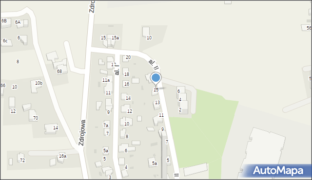Goczałkowice-Zdrój, Aleja II, 15, mapa Goczałkowice-Zdrój