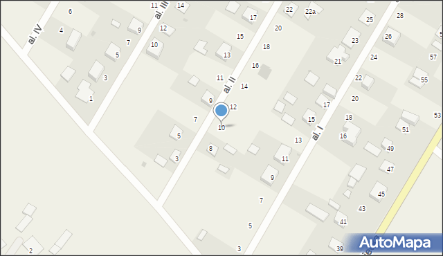 Górki-Izabelin, Aleja II, 10, mapa Górki-Izabelin