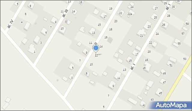 Górki-Izabelin, Aleja II, 12, mapa Górki-Izabelin