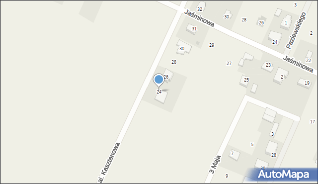 Górzno, Aleja Kasztanowa, 24, mapa Górzno