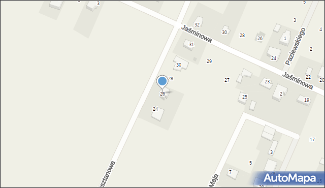 Górzno, Aleja Kasztanowa, 26, mapa Górzno