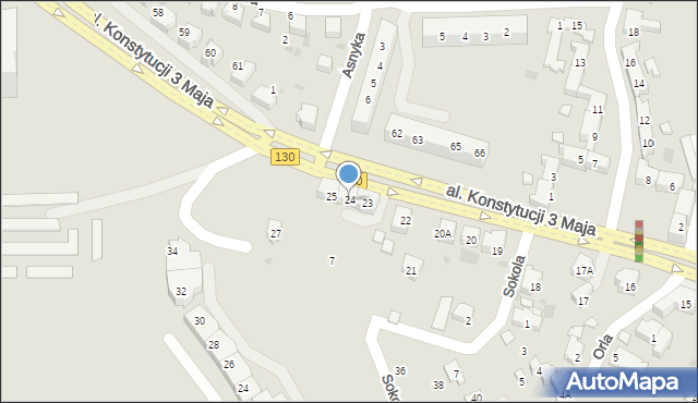 Gorzów Wielkopolski, Aleja Konstytucji 3 Maja, 24, mapa Gorzów Wielkopolski
