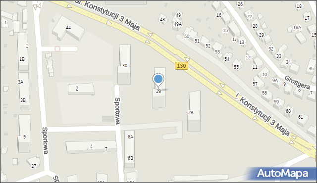 Gorzów Wielkopolski, Aleja Konstytucji 3 Maja, 29, mapa Gorzów Wielkopolski
