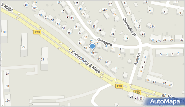 Gorzów Wielkopolski, Aleja Konstytucji 3 Maja, 59, mapa Gorzów Wielkopolski