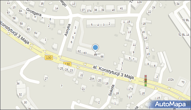 Gorzów Wielkopolski, Aleja Konstytucji 3 Maja, 65, mapa Gorzów Wielkopolski