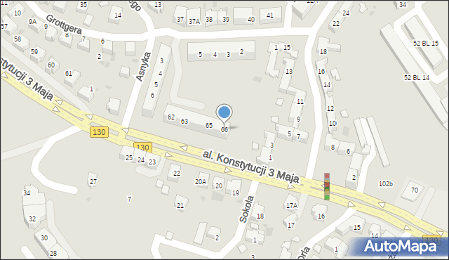 Gorzów Wielkopolski, Aleja Konstytucji 3 Maja, 66, mapa Gorzów Wielkopolski