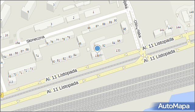 Gorzów Wielkopolski, Aleje 11 Listopada, 130, mapa Gorzów Wielkopolski