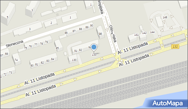 Gorzów Wielkopolski, Aleje 11 Listopada, 133, mapa Gorzów Wielkopolski