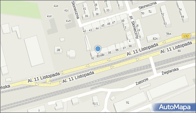 Gorzów Wielkopolski, Aleje 11 Listopada, 93, mapa Gorzów Wielkopolski