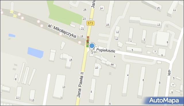 Gostynin, Aleja Popiełuszki Jerzego, bł. ks., 2, mapa Gostynin