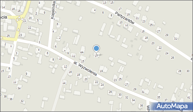 Gowarczów, Aleja Wyzwolenia, 17, mapa Gowarczów