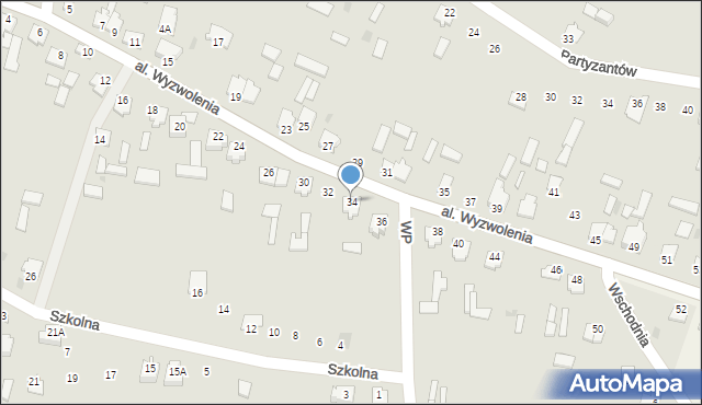 Gowarczów, Aleja Wyzwolenia, 34, mapa Gowarczów