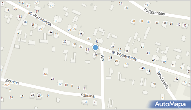 Gowarczów, Aleja Wyzwolenia, 36, mapa Gowarczów