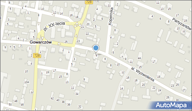 Gowarczów, Aleja Wyzwolenia, 4, mapa Gowarczów