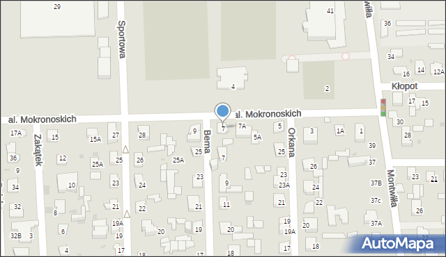 Grodzisk Mazowiecki, Aleja Mokronoskich, 7, mapa Grodzisk Mazowiecki