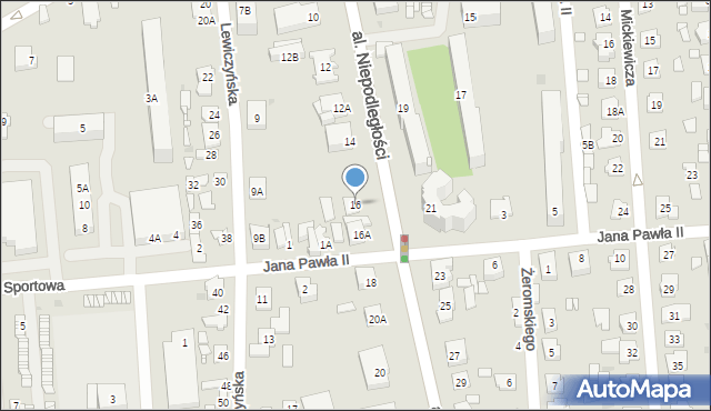 Grójec, Aleja Niepodległości, 16, mapa Grójec