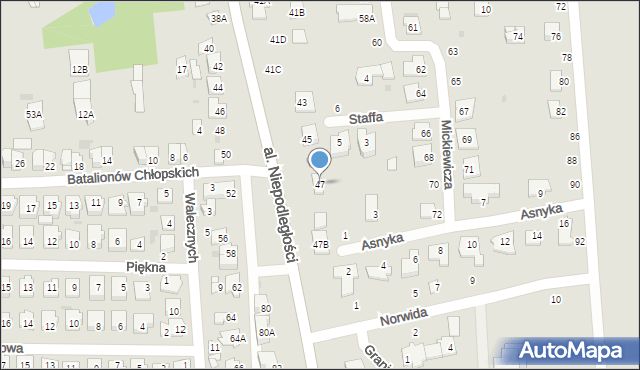 Grójec, Aleja Niepodległości, 47, mapa Grójec