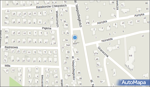 Grójec, Aleja Niepodległości, 80A, mapa Grójec